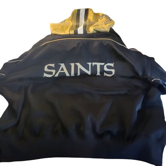 NFL Saints Hooded Pullover Sweatshirt Black & Gold Team Apparel - Picture 6 of 10